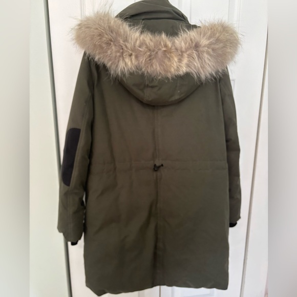 Soia & Kyo olive green down coat with removable natural fur hood - Picture 3 of 4